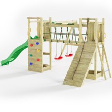 Shire Maxi Fun with Double Tower, Double Swing & Slide - isolated angle view