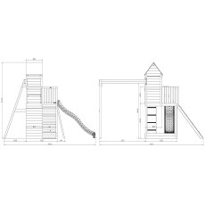 Shire Treehouse with Double Swing & Slide - dimensions