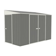 10 x 5 Mercia Absco Metal Bike Shed in Woodland Grey - isolated angle view
