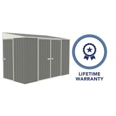 10 x 5 Mercia Absco Metal Bike Shed in Woodland Grey - warranty