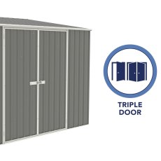 10 x 5 Mercia Absco Metal Bike Shed in Woodland Grey - triple door