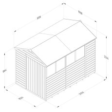 10x6 Forest Beckwood Apex Shed Shiplap Double Doors - dimensions