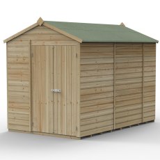 10x6 Forest Beckwood Apex Shed Windowless Shiplap Double Doors - isolated angle view, doors closed