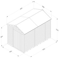 10x6 Forest Beckwood Apex Shed Windowless Shiplap Double Doors - dimensions