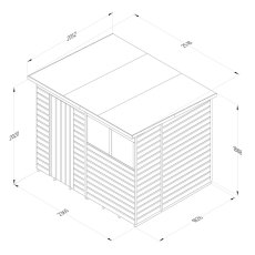 8x6 Forest Beckwood Shiplap Pent Wooden Shed - dimensions