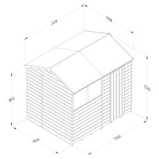 8x6 Forest Beckwood Shiplap Reverse Apex Wooden Shed - dimensions