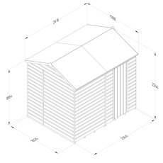 8x6 Forest Beckwood Shiplap Windowless Reverse Apex Wooden Shed - dimensions