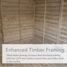 8x6 Forest Beckwood Shiplap Windowless Reverse Apex Wooden Shed with Double Doors - framing