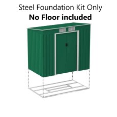 7x4 Lotus Hestia Pent Metal Shed with Foundation Kit in Dark Green - Foundation Kit