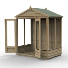 6x4 Forest 4LIfe Summerhouse Pressure Treated - isolated with doors open