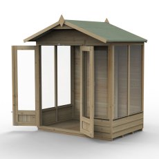 6x4 Forest 4LIfe Summerhouse Pressure Treated - isolated with doors open