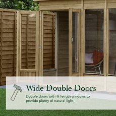6x4 Forest 4LIfe Summerhouse Pressure Treated - wide double doors