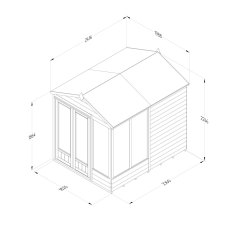 6x8 Forest 4LIfe Summerhouse Pressure Treated - dimensions
