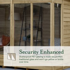 6x8 Forest 4LIfe Summerhouse Pressure Treated - security enhanced glazed windows and doors
