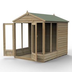 6x8 Forest 4LIfe Summerhouse Pressure Treated - isolated with doors open