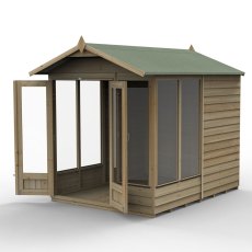 6x8 Forest 4LIfe Summerhouse Pressure Treated - isolated with doors open