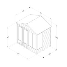 7x5 Forest 4LIfe Summerhouse Pressure Treated - dimensions