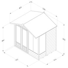 7x5 Forest 4LIfe Summerhouse Pressure Treated - dimensions