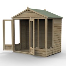 7x5 Forest 4LIfe Summerhouse Pressure Treated - isolated with doors open