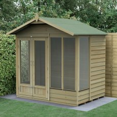 7x5 Forest 4LIfe Summerhouse Pressure Treated - insitu with doors open