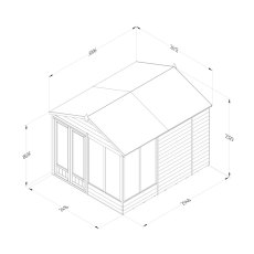 10x8 Forest 4LIfe Summerhouse Pressure Treated - dimensions