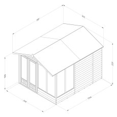 10x8 Forest 4LIfe Summerhouse Pressure Treated - dimensions