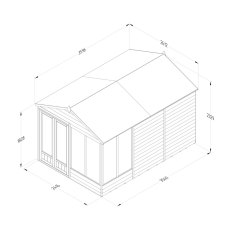 12x8 Forest 4LIfe Summerhouse Pressure Treated - dimensions