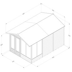 12x8 Forest 4LIfe Summerhouse Pressure Treated - dimensions