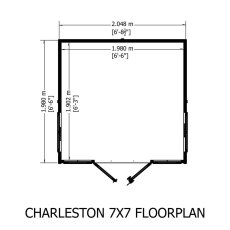 7 x 7 Shire Charleston Summerhouse with Hipped Roof - floor plan