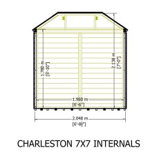7 x 7 Shire Charleston Summerhouse with Hipped Roof - internal dimensions
