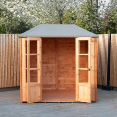 7 x 7 Shire Charleston Summerhouse with Hipped Roof - with both doors open