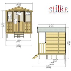 7 x 7 Shire Thornham Summerhouse - dimensions