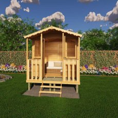 Shire Thornham 7x5 timber summerhouse with veranda and opening windows