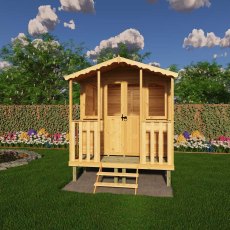 Shire Thornham 7x5 wooden garden summerhouse front view with veranda