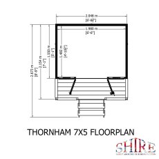 Shire Thornham 7x5 summerhouse floor plan layout diagram