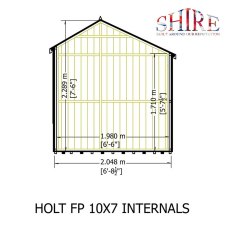 7 x 7 Shire Holt Shiplap Reverse Apex Shed - internal dimensions