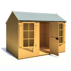 10 x 7 Shire Holt Shiplap Reverse Apex Shed - with door open