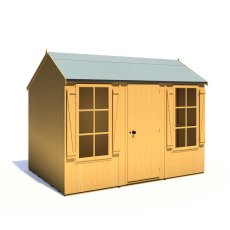 10 x 7 Shire Holt Shiplap Reverse Apex Shed - with door closed