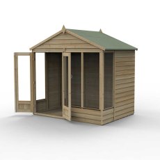 8x6 Forest 4LIfe Summerhouse Pressure Treated - isolated with doors open