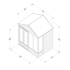 8x6 Forest 4LIfe Summerhouse Pressure Treated - dimensions
