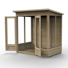 6x4 Forest 4LIfe Summerhouse Pressure Treated - isolated with doors open
