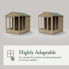 7x5 Forest 4LIfe Summerhouse Pressure Treated - different door and window configurations