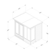 7x5 Forest 4LIfe Summerhouse Pressure Treated - dimensions