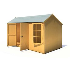 13 x 7 Shire Holt Shiplap Reverse Apex Shed - angled with doors open
