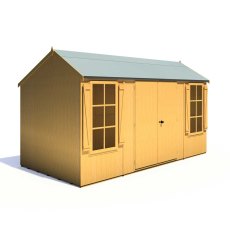 13 x 7 Shire Holt Shiplap Reverse Apex Shed - double doors closed