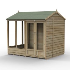 8x6 Forest 4LIfe Reverse Apex Summerhouse Pressure Treated - isolated with doors closed