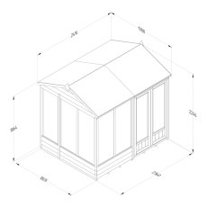 8x6 Forest 4LIfe Reverse Apex Summerhouse Pressure Treated - dimensions