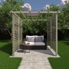 8 X 8 Shire Ivy Garden Pergola Kit With Sides - in situ, front view