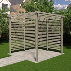 8 X 8 Shire Ivy Garden Pergola Kit With Sides - in situ