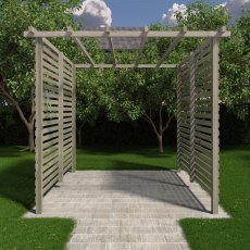 8 X 8 Shire Ivy Garden Pergola Kit With Sides - in situ, front